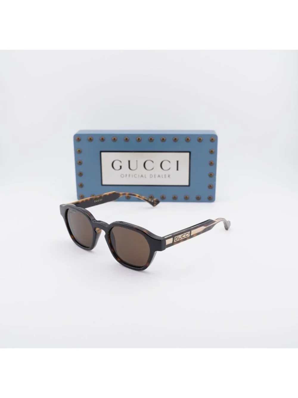 Gucci GG1730S 002 Square Unisex Sunglasses - Havana / Brown